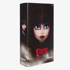 an evil looking box with blue eyes and red lipstick on the front is shown in this image