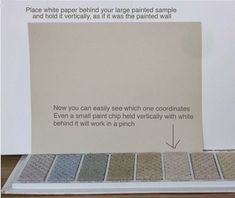 there is a piece of paper that has been placed on top of a table with different colors