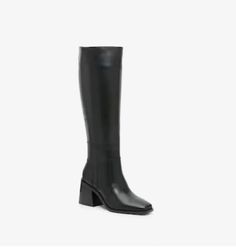 These Vince Camuto riding boots are everything - and for a great Black Friday deal Sleek Heeled Boots With Stacked Block Heel, Sleek Wide Calf Boots With Stacked Heel, Sleek Block Heel Boots Medium Width, Tall Block Heel Boots For Fall, Wide Calf Heeled Boots With Stacked Block Heel, Modern Boots For Fall, Sleek Tall Heeled Boots For Fall, Sleek Boots With Block Heel, Formal Boots With Block Heel