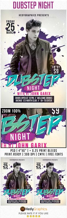 a flyer for a night club with an image of a man in a jacket