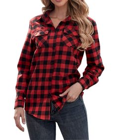 PRICES MAY VARY. Material: 97% Cotton, 3% Spandex This classic plaid shirt features: tabs to hold rolled up sleeve, turn-down collar, single breasted, 2 chest pockets, plaid pattern, casual style, lightweight and comfy fabric Designed cutting to make you look slim, and long enough to hide belly.Easy to pair with jeans, shorts, skinny leggings for the decent look. Great for leggings with scarf, and boots in fall and winter Occasion: Casual, Office, Party, Evening,Dating, Travel, Home, Vocation, B Big Bags Fashion, Office Party, Casual Office, Roll Up Sleeves, Womens Casual, Plaid Flannel Shirt, Plaid Flannel, Flannel Shirt, Plaid Pattern