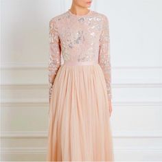 This Beautiful Blush Midi Dress Is So Pretty And Feminine That It’s Perfect For A Dinner Date, Valentine’s Day, Wedding Guest Dress Or Bridesmaid Dress. I Purchased This For A Christmas Party But It Didn’t Come On Time So It’s So Unfortunate That I Have To Let Go Questions? Please Comment Below Pink Evening Dresses With Sheer Sleeves, Pink Formal Dress With Sheer Sleeves, Formal Pink Dress With Sheer Sleeves, Pink Wedding Dress With Sheer Sleeves, Pink Long Sleeve Dress For Wedding Guest, Blush Floor-length Party Dress, Blush Long Sleeve Dresses, Feminine Long Sleeve Cocktail Evening Dress, Blush Maxi Dress For Party