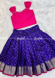 Chaniya Choli For Baby Girl, Kids Skirt And Top Designs, Kids Pattu Pavadai Designs Latest, Langa Designs