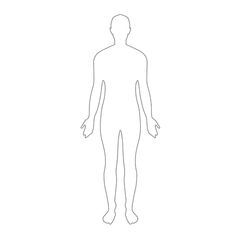 the outline of a man standing in front of a white background