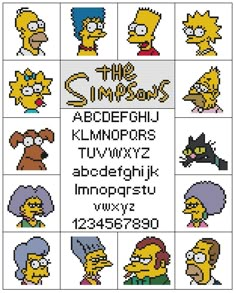 the simpsons characters cross stitch pattern