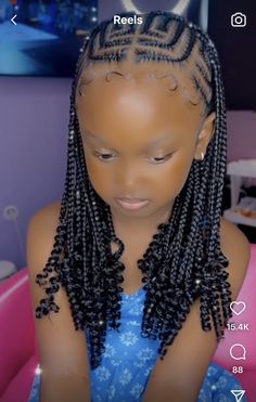 Cute Girl Hairstyles For Kids Easy Black, Braided Hairstyles For Preteens, Hairstyles For Black Girls Kids Braided, Back To School Hairstyles Black Kids Natural Hair Braids, African Hair Braiding Styles For Kids, Lil Girls Braided Hairstyles, Kids Tribals With Knotless Braids, Simple Fulani Braids For Kids, Lil Kids Braiding Hairstyles