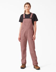 Overalls For Women , Rinsed Ash Rose S | Relaxed Fit Straight Leg | Dickies