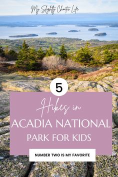 the acadia national park for kids with text overlay reading 5 hikes in acadia national park for kids number two is my favorite