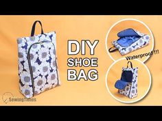 the diy shoe bag is shown with instructions to make it