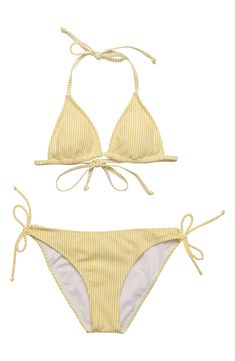 Snapper Rock Kids' Marigold Seersucker Two-Piece Swimsuit | Nordstrom Preppy Swimsuit, Yellow Bathing Suit, Tommy Hilfiger Kids, Rashguard Swimsuit, Italy Outfits, Cute Bathing Suits, Cute Preppy Outfits, Cute Swimsuits