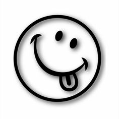 a black and white smiley face on a white background