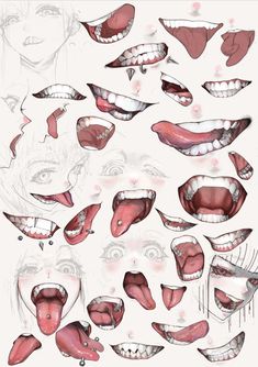 the mouth and teeth are all different shapes