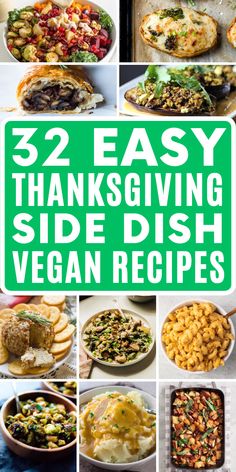 twelve easy thanksgiving side dish vegan recipes