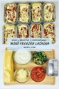 mini freezer lasagna recipe with cheese and sauces