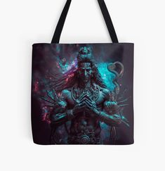 Get my art printed on awesome products. Support me at Redbubble #RBandME: https://www.redbubble.com/i/tote-bag/Shiva-by-nzbt/135136174.A9G4R?asc=u