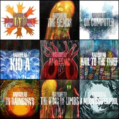 six different posters with the names of various types of things in each one, including trees and water