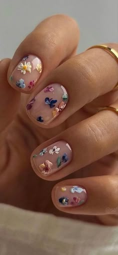 Cute Summer Nails, Floral Nails, Glue On Nails