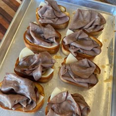 some food is laying out on a tray