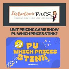 an advertisement for the pu which prices stink game, with a cartoon character on it