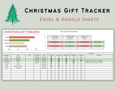 christmas gift tracker excel and google sheets