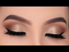 Gold Eyeshadow Looks, Gold Eye Makeup Tutorial, Light Eye Makeup, Party Eye Makeup, Golden Eye Makeup, Holiday Eye, Golden Makeup