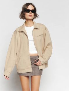 Women's New Clothing | Reformation Fall Jacket Trends, Camel Outfit, Hiking Jacket, Canvas Jacket, Summer Capsule Wardrobe, Fall Jackets, Corduroy Jacket, The Gray