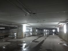 an empty parking garage with no people inside