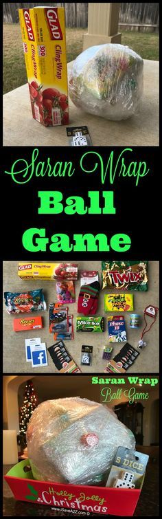 an image of some food wrapped in plastic and sitting on top of a table with the words sarn wrap ball game