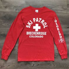 GILDAN Women TShirt Size S Red GraphicTee SKI PATROL COLORADO Long Sleeve Cotton #Gildan #Basic #Casual Ski Patrol, Breckenridge Colorado, Women Tshirt, Sleeve Cotton, Graphic Tee, Skiing, Colorado, Graphic Sweatshirt