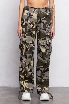 Strut around in these tana cargo pants - in green camo! They're equipped with pockets on either side and secure with a fastener and tie on the bottom. Return Policy WE ONLY OFFER STORE CREDIT FOR RETURNS! Feel free to email us at info@shopluxxeapparel.com or DM us with any questions regarding fit, styling, or our return policy in general. To read more into our return policy please click here. Green Camo, Sunglasses Sale, Cargo Pants, The Struts, Return Policy, Camo, Shopping Outfit, Feel Free, Pants