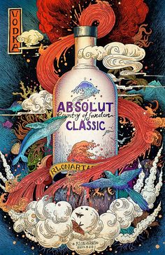 an advertisement for absolut classic vodka poster