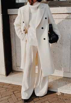 Lasaky - Long-Sleeved Two-Toned Coat Woolen Coat Woman, Long Jackets For Women, Simplicity Fashion, Street Shooting, Elegant Coats, Long Coat Jacket, Khaki Fashion, Long Sleeves Coats, Loose Outfit