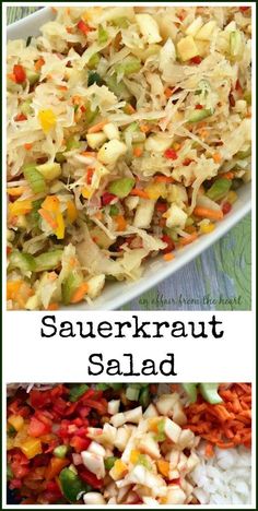 sauerkraut salad with shredded carrots and celery