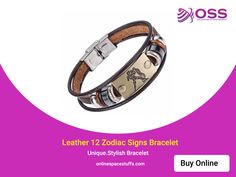 Leather 12 Zodiac Signs Bracelet Unique Stylish Bracelet FREE Shipping Worldwide Buy Online>>https://onlinespacestuffs.com/leather-12-zodiac-signs-bracelet/  #OSS #OnlineShop #GiftShop #Bracelet Space Universe, 12 Zodiac, 12 Zodiac Signs, Stylish Bracelet, Bracelet Online