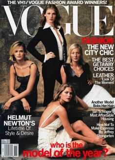 a magazine cover with four women on it