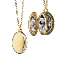 "What's the story you want to tell? Whatever it is, our four image story book is here to help you tell it. This 18K Gold "Premier" diamond oval locket holds your images, notes or anything that inspires you. Your stories are important to us. The craftsmanship, hinged doors, and moving parts in these four image lockets will keep those stories safe. Fill your locket with The Locket Bar™. 18K Yellow Gold Set with Diamonds. Carat Wt .72 cts Our Diamond Quality 32" Gold Chain Locket measures 1.25" Hig Image Rose, Diamond Locket, Monica Rich Kosann, Edwardian Ring, Picture Locket, Round Locket, Oval Locket, Photo Locket Necklace, Jewelry Lockets