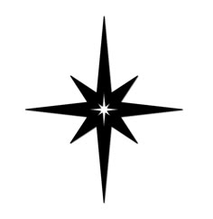 a black and white image of a star