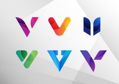 the letters v are made up of overlapping shapes