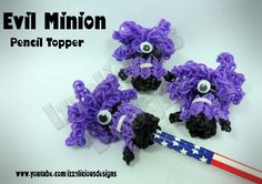 three little purple poodles with googly eyes and an american flag pencil topper