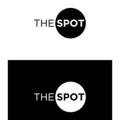 two logos for the spot, which are black and white with a circle on it