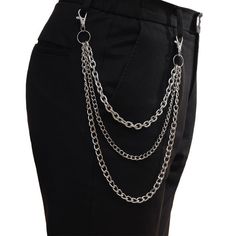 Live out your punk rock dreams with this Punk Pants Chain! Description: Origin: CN(Origin)Metals Type: Zinc AlloyItem Type: Key ChainsMaterial: MetalShape\Pattern: Lock Chains For Pants, Punk Harness, Mgk Concert, Men Keychain, Chain Jeans, Punk Jeans, Jeans Chain, Gothic Pants, Pant Chains