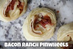 bacon ranch pinwheels on a marble counter top