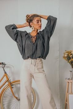 Look Hippie Chic, Boho Styl, Estilo Hippie, Boho Style Outfits, Boho Blouse, Blouse Outfit, Cotton Blouse, Boho Casual, Basic Outfits