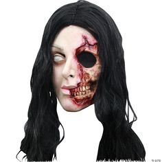 Full over the head latex mask with hair. Individually hand painted for the most realistic look possible. One size fits most adults. Pretty Zombie, Doll Mask, Woman Mask, Zombie Mask, Mascaras Halloween, Horror Masks, Pregnant Halloween, Sfx Makeup, Porcelain Doll