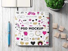 a notebook with the words psd mockup on it