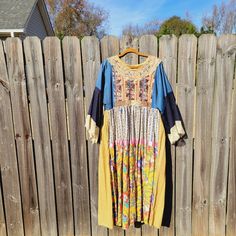 Absolutely Gorgeous, One Of A Kind Dress!!!!! Nomad Multi-Print Prairie Cottagecore Dress Sz 12/14 Fit. Floral Print With Lace Trimmed Sleeves. Absolutely Amazing!!! Handmade. Long Sleeve Patchwork Dresses For Daywear, Blue Patchwork Dresses For Daywear, Patchwork Shift Midi Dress, Bohemian Patchwork Dresses For Fall, Bohemian Multicolor Dress For Daywear, Yellow Patchwork Maxi Dress, Fall Patchwork Shift Dress, Blue Patchwork Shift Dress, Multicolor Patchwork Tunic Dress