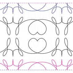 an image of a pattern with hearts in the middle and two lines on each side