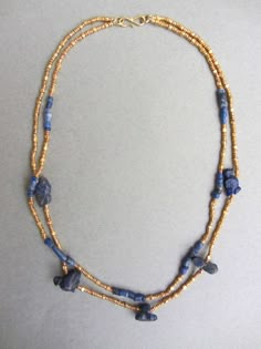 Egyptian Lapis Lazuli Necklace Ancient Lapis Lazuli Jewelry, Egyptian Jewelry Modern, Antic Jewellery, African Beaded Necklace, Silver Metal Clay, Diy Collier, Indian Sculpture