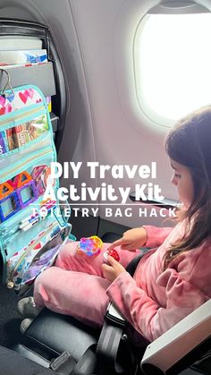 Diy Travel Activity Kits, Airplane Ideas For Kids Air Travel, Plane Kids Activities, Aeroplane Activities For Kids, Activity Bags For Kids Travel, Kids Plane Activities Air Travel, Plane Entertainment For Kids, Kids Airplane Bag, Activities For Kids On A Plane