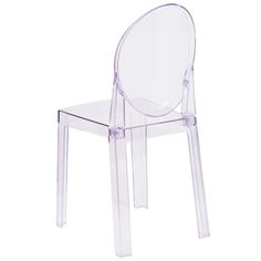 a clear plastic chair on a white background